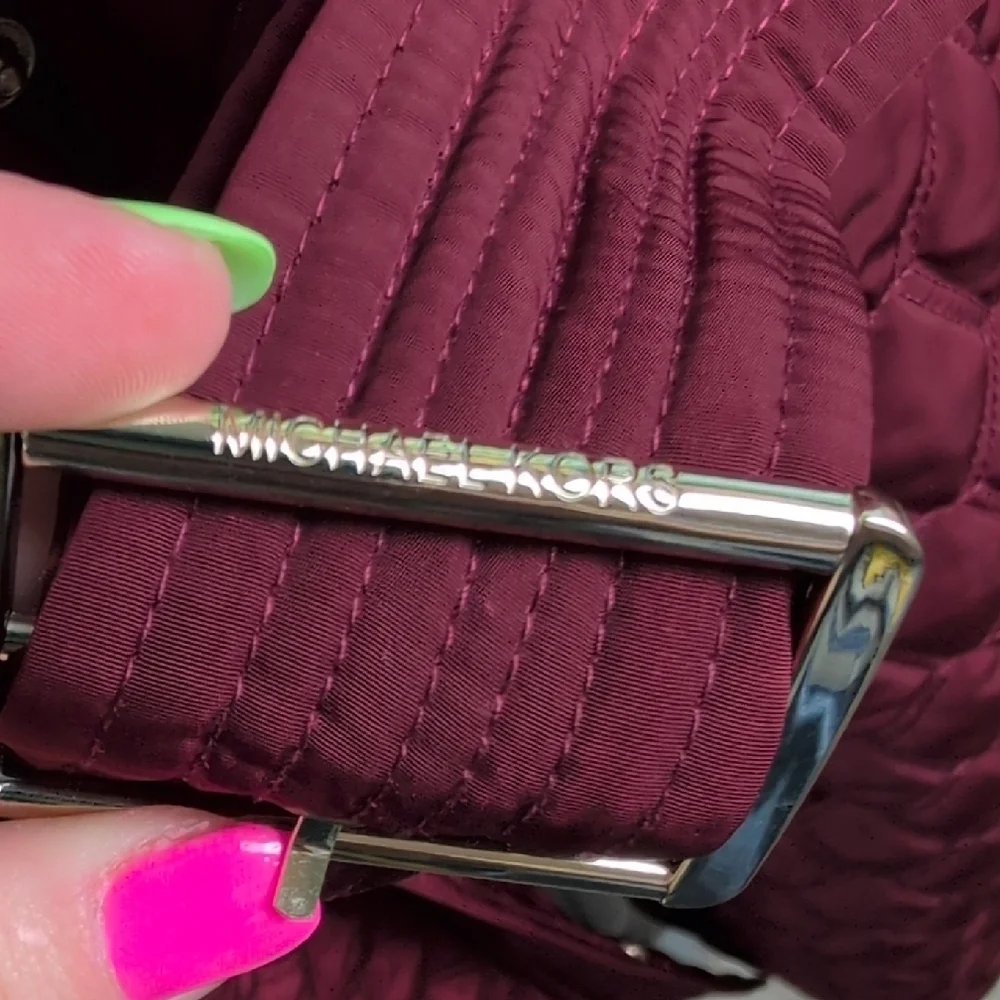 Michael Kors Maroon Puffer Jacket with Quilted Design‎